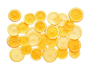 Aesthetic Arrangement of Dried Lemon and Orange Slices on Transparent Background