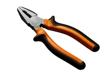 Obraz premium Combination pliers with orange-black handles, resting on transparent surface, showcasing professional-grade utility tool