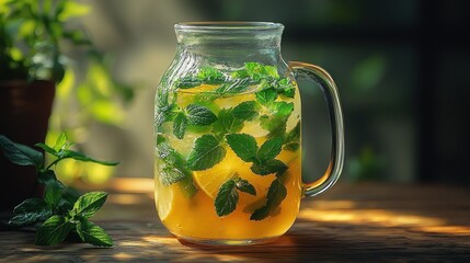 Refreshing Iced Beverage with Herbs