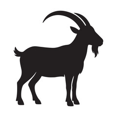 Isolated white goat silhouette illustration