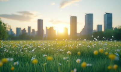 City dedicated to sustainable engineering and environmental responsibility. The cityscape represents the integration of green technologies and eco-friendly practices in urban design, Generative AI