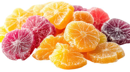 candied fruit multicolored pineapple isolated