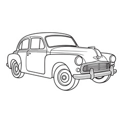 Retro Classic Car on a Beautiful Road with Mountains - Perfect for Kids&rsquo; Art