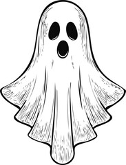 Creepy Ghost with Torn Cloth and Raised Arms