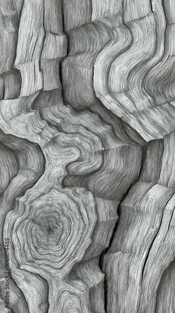 Poster abstract wall design featuring flowing textures and gradients of gray colors with a modern aesthetic