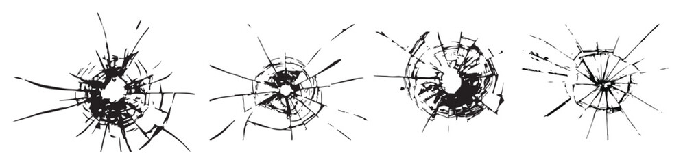 Cracked glass broken windows and shattered glass texture
