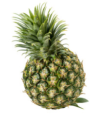 Fototapeta premium Fresh tropical pineapple flesh, isolated on white with clipping path PNG File.