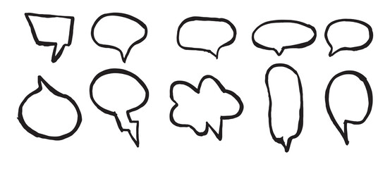 Doodles Hand-Drawn Speech Bubble Sketches for Conceptual Design vector