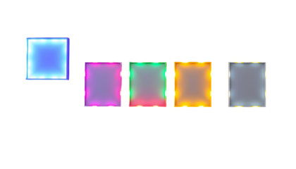 Glowing Square Icons in Multiple Colors