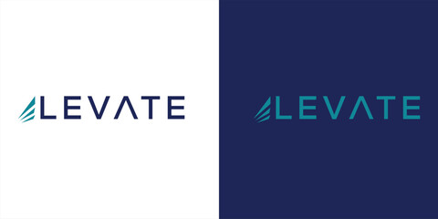 initial letter E elevate logo design template