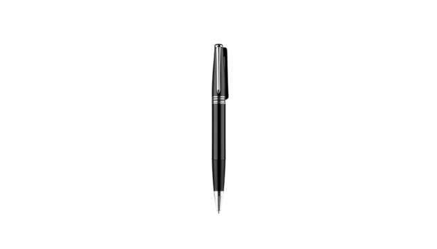 Sleek Black Fountain Pen with Cap