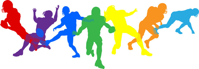 American Football Silhouette Player Silhouettes