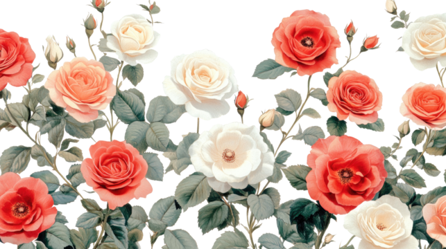 chamomile Roses isolated on white background  - Powered by Adobe