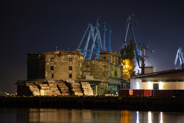 night view of the old port