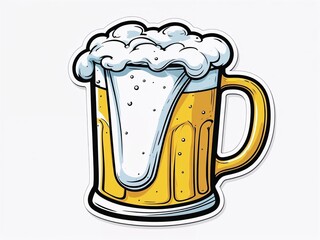 Vector illustration of a beer mug with foam, isolated on clean background