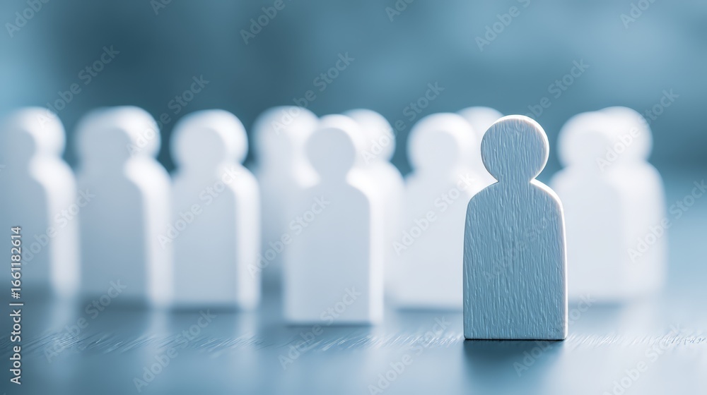 Poster abstract figures representing teamwork and collaboration in a business environment.