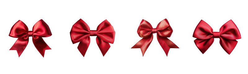 Fototapeta premium red bow collection, isolated on white background