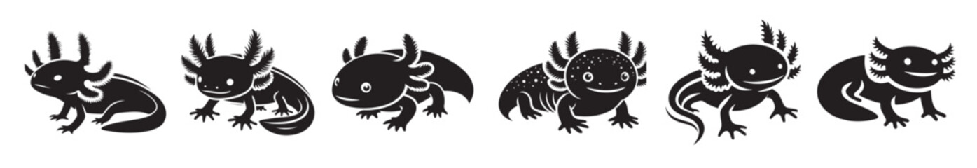 Versatile axolotl silhouette for logos and branding