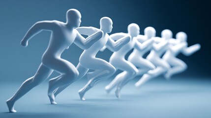 Obraz premium Dynamic figures showcasing the essence of speed and athleticism in motion.