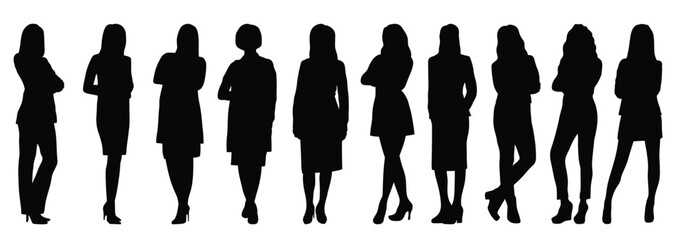 Women Business Silhouettes In Different Poses