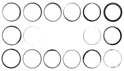 Collection of 20 hand-drawn circular frames