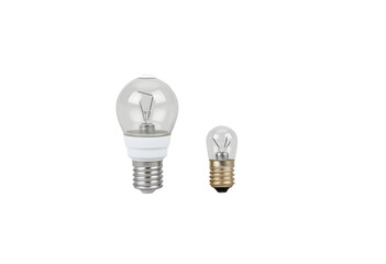Two light bulbs isolated on a transparent background