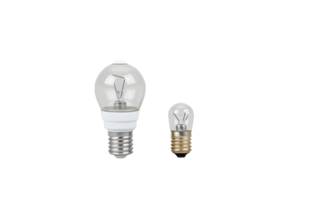 Two light bulbs isolated on a transparent background