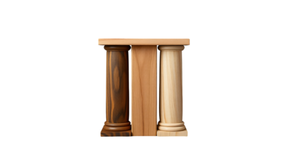 Three Wooden Pillars Architectural Elements