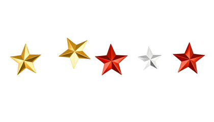 Collection of Colorful Five-Pointed Stars