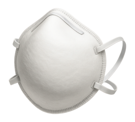 Disposable N95 respirator mask with head straps