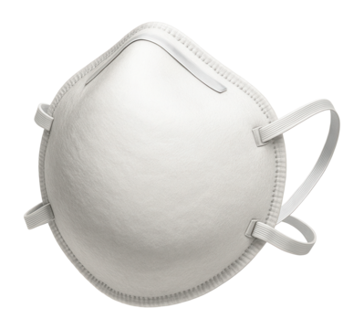 Disposable N95 respirator mask with head straps