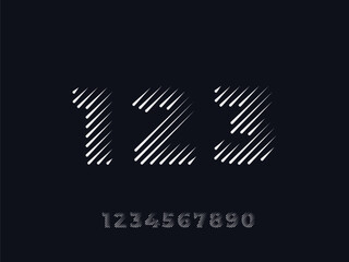 comet style number  vector art. custom number 1 to 0. Icon, symbol, logo lettering  based vector.