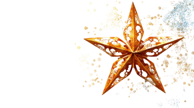 Flying star anise cut out on white background