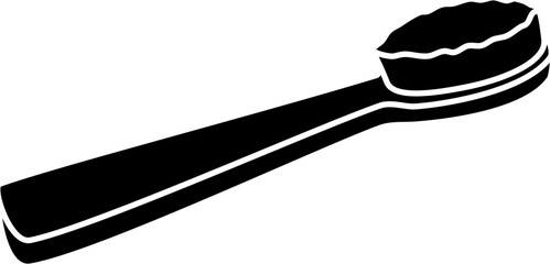 Flat Toothbrush Icon, Oral Health and Hygiene. Solid icon