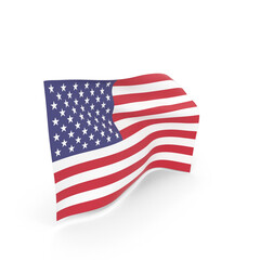 Fototapeta premium American Flag Waving Stripes and Stars, 3d Png, Transparent background