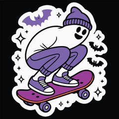 Halloween Skater Vector Illustration Design.