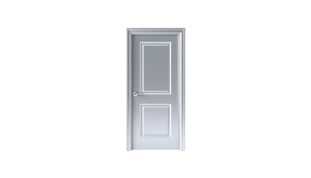 Elegant Silver Interior Door with Decorative Panels