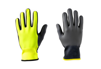 Obraz premium High-visibility work gloves, protective gear for safety and construction
