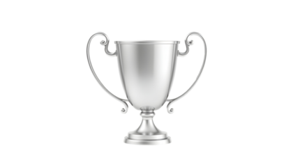 Silver Trophy Cup on Transparent Background