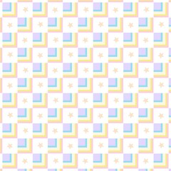The delightful mix of stars and abstract L-shapes in soft pastels creates a charming and dreamy design, perfect for children's decor, stationery, and creative projects.