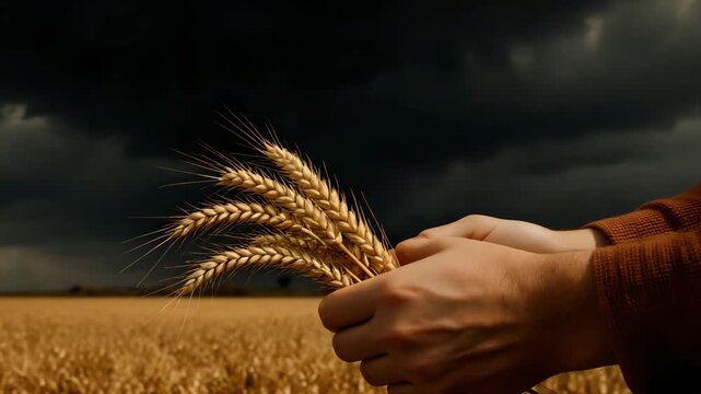 Thanksgiving Wheat Bundle in Hand