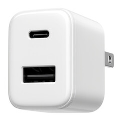 Fast-charging wall adapter with USB-C and USB-A ports
