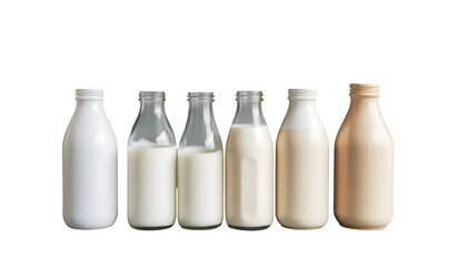 Variety of Milk Bottles Displayed