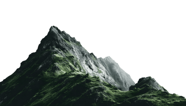 A scenic photograph capturing a breathtaking view of mountain landscapes under a clear sky