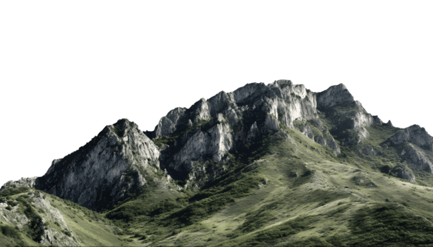 A scenic photograph capturing a breathtaking view of mountain landscapes under a clear sky