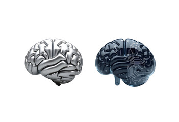 Artificial Intelligence Brains Metal and Circuitry