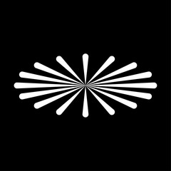 Abstract White form on black background. White geometric shape on black background. Vector.