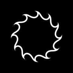 Abstract White form on black background. White geometric shape on black background. Vector.