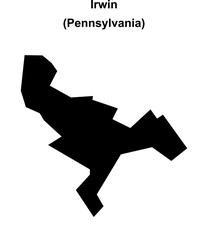 Irwin (Pennsylvania) blank outline map