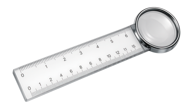 Ruler with detachable magnifier for small details